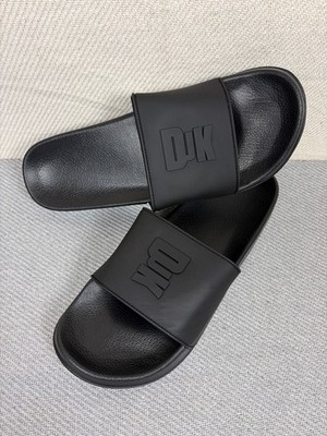 DJK Herren Ninja Logo Pool Sliders UK 10 Schwarz Sandalen Sommer Strand Schuhe