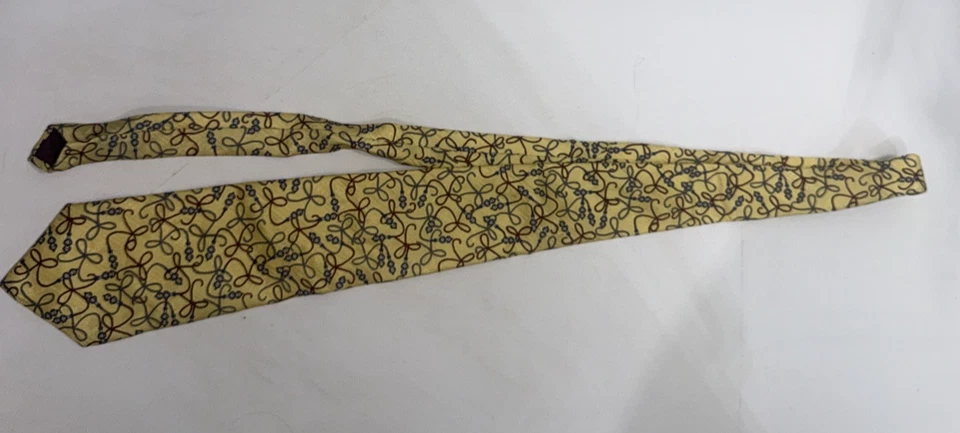 Corbata de seda clásica dinero antiguo diseñador preppy náutico Fabris Venezia hecha en Italia Foto 2 de 4