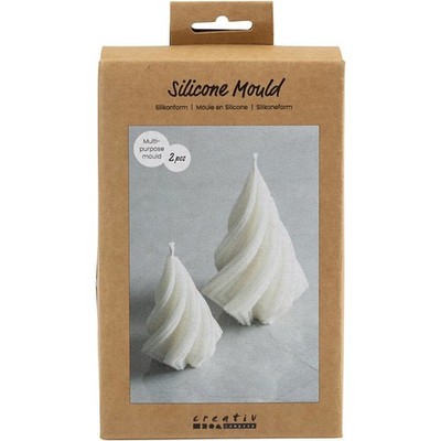 Creativ Company Silikonform, Weihnachtsbäume, H 8+11 cm, D 5+7 cm, 50+115 g, 2 S