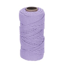 4mm x 109 Yard Light Purple Cotton Macrame Rope, Single Strand Macrame Cord