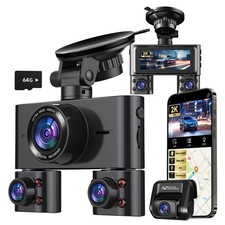 Dash Cam 360 , Dash Camera for Cars Front and Rear Inside, 4 Channel 4K/2K FH...
