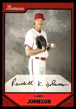 Randy Johnson 2007 Bowman #72 Arizona Diamondbacks FREE SHIPPING AutographDen