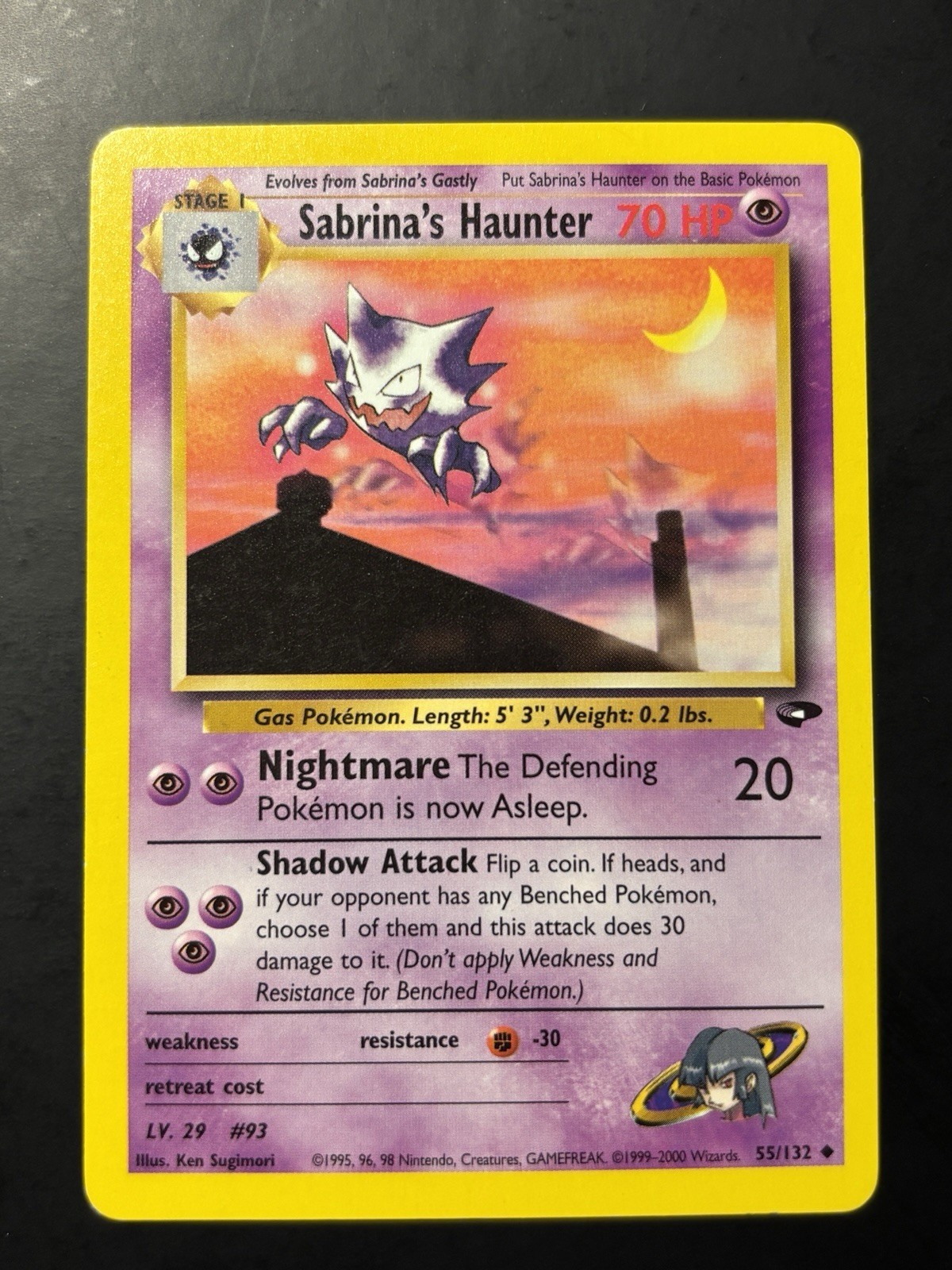 Pokemon Sabrina's Haunter 55/132 Gym Challenge Unlimited Uncommon - LP