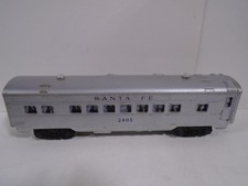 1964-5 VINTAGE LIONEL O GAUGE #2405 LIGHTED SANTA FE PULLMAN PASSENGER CAR