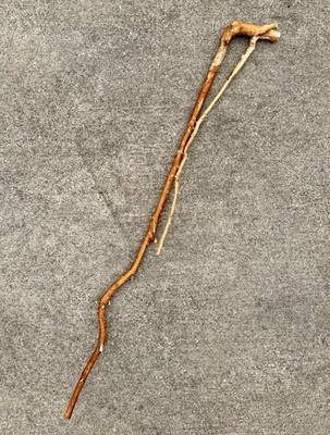 Natural Wooden Walking Stick Rustic Hiking Staff Cane Twisted Knotty 53 