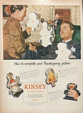 1946 Original Large Vintage Rare Kinsey Whiskey Bourbon Puzzle Neat Old AD