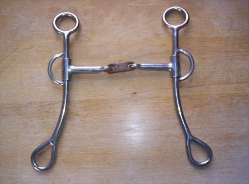 Used Argentine Snaffle Sweet Iron Link Jointed Mouth  5" Mouth  8" Shanks
