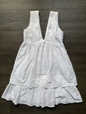 Gianni Bini White Lila Tiered EyeletDress