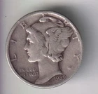 1939-P MERCURY DIME 10¢ PHILADELPHIA 90% SILVER COIN UNITED STATES MINT