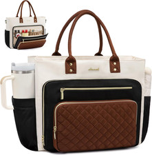Teacher Tote Bag for Women Work, Laptop Bag with Large Cup Holder
