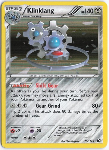 Pokemon - Klinklang #76/114 - Black and White Holo
