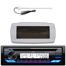 JVC KD-T92MBS Single-DIN Marine Bluetooth CD Stereo W/White Cover, Radio Antenna