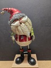 Pier 1 Imports Christmas Tea Light Candle Holder Bobblehead - Santa. Metal — photo 1