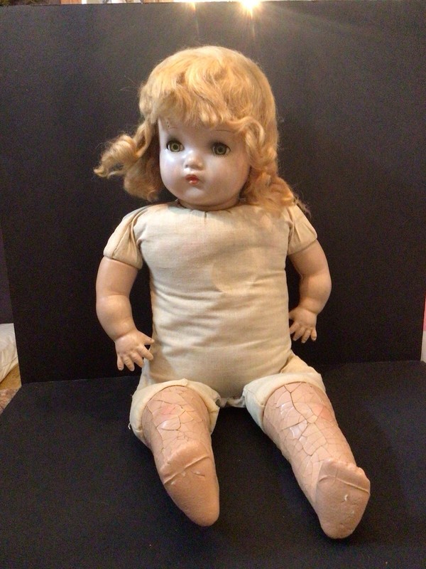 Vintage Horseman Composition & Cloth Doll  Spooky Halloween Prop