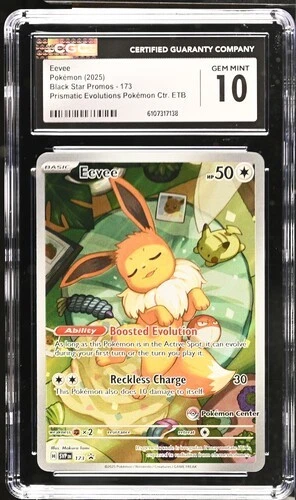 Eevee 173 - BSP: Prismatic Evolutions Pokémon Ctr. ETB CGC 10 GEM MINT