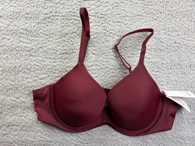 Auden Womens 36A Berry Red Lightly Lined Full Coverage Bra