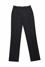 Black Pinstripe Dress Pants Flat Front Straight Leg Business Formal Women