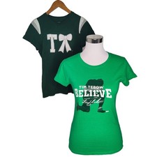 Tim Tebow believe bundle lot 2 t-shirts green JETS NFL Small
