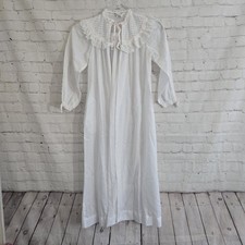 Vtg Union Christian Dior Girls White Robe Peignoir Lace Collar Trad Romantic