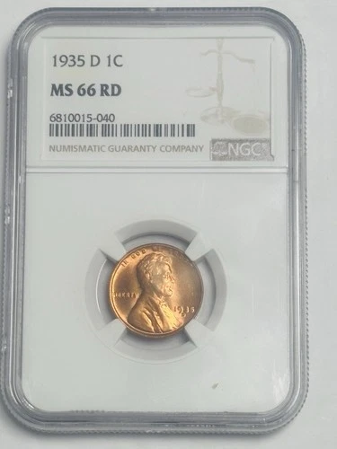1935 D Lincoln Wheat Cent NGC MS 66 RD