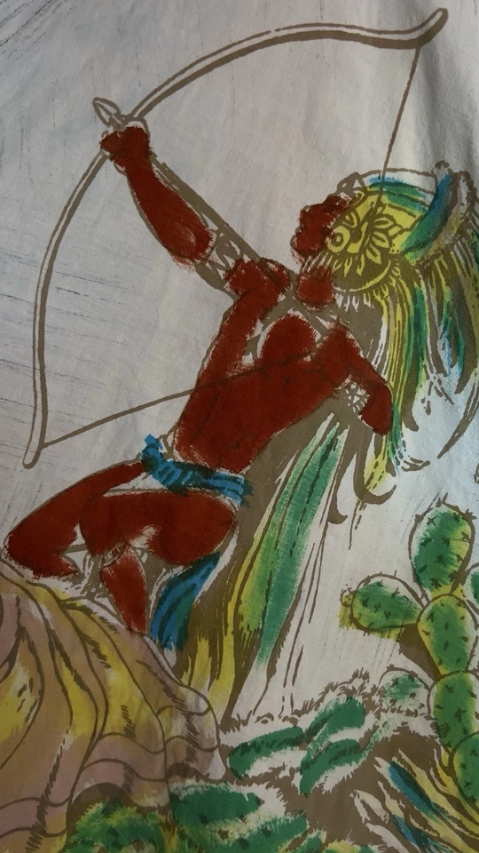 Falda circular de recuerdo pintada a mano de algodón lavable de colección rara años 50 hecha en México Foto 2 de 4