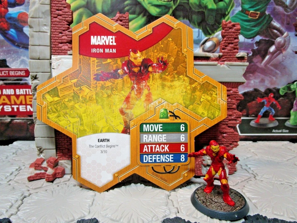 Figura y tarjeta Iron Man Heroscape Marvel - The Conflict Begins Foto 3 de 3
