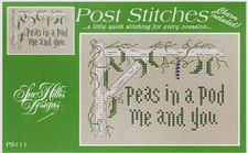 Cross Stitch Sue Hillis Post You & Me Pea Pod w/ charms quick FUN Needlework OOP