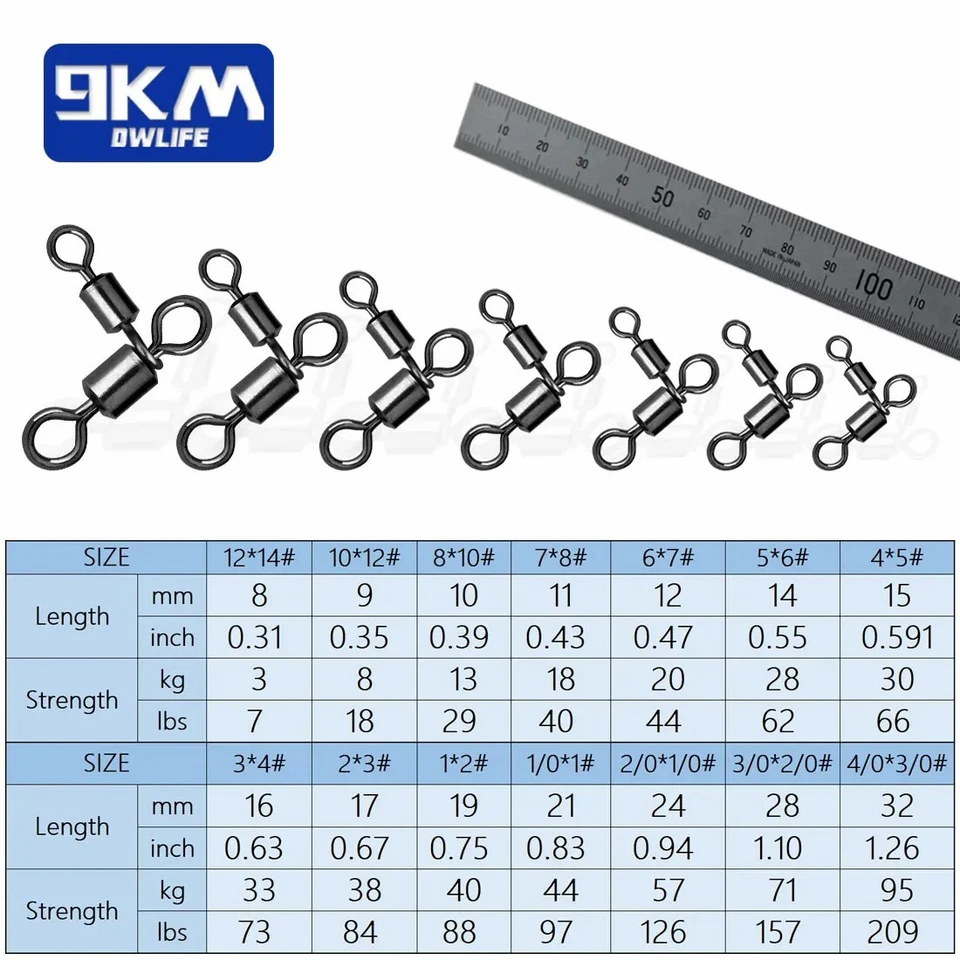 3 Way Swivel Fishing Crossline Swivel Fishing Lure Ring Chain Connector Trolling - Image 2 of 4