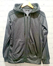 Adidas Womens Climawarm Gray Outdoor Full Zip Hoodie Small S Fleece Lined C40