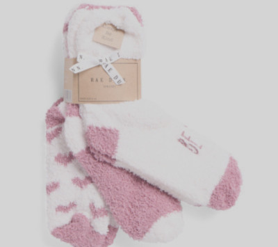 NWT 3 Pack Rae Dunn Gift Pink White Heart Be Kind Crew SockWomen Sz 4-10