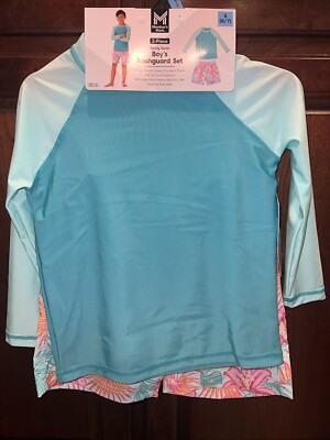 Members mark two piece family swim boys rash guards set Small (6/7)
