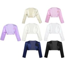 Kinder Mädchen Bolero Satin Schulterjacke J�...
