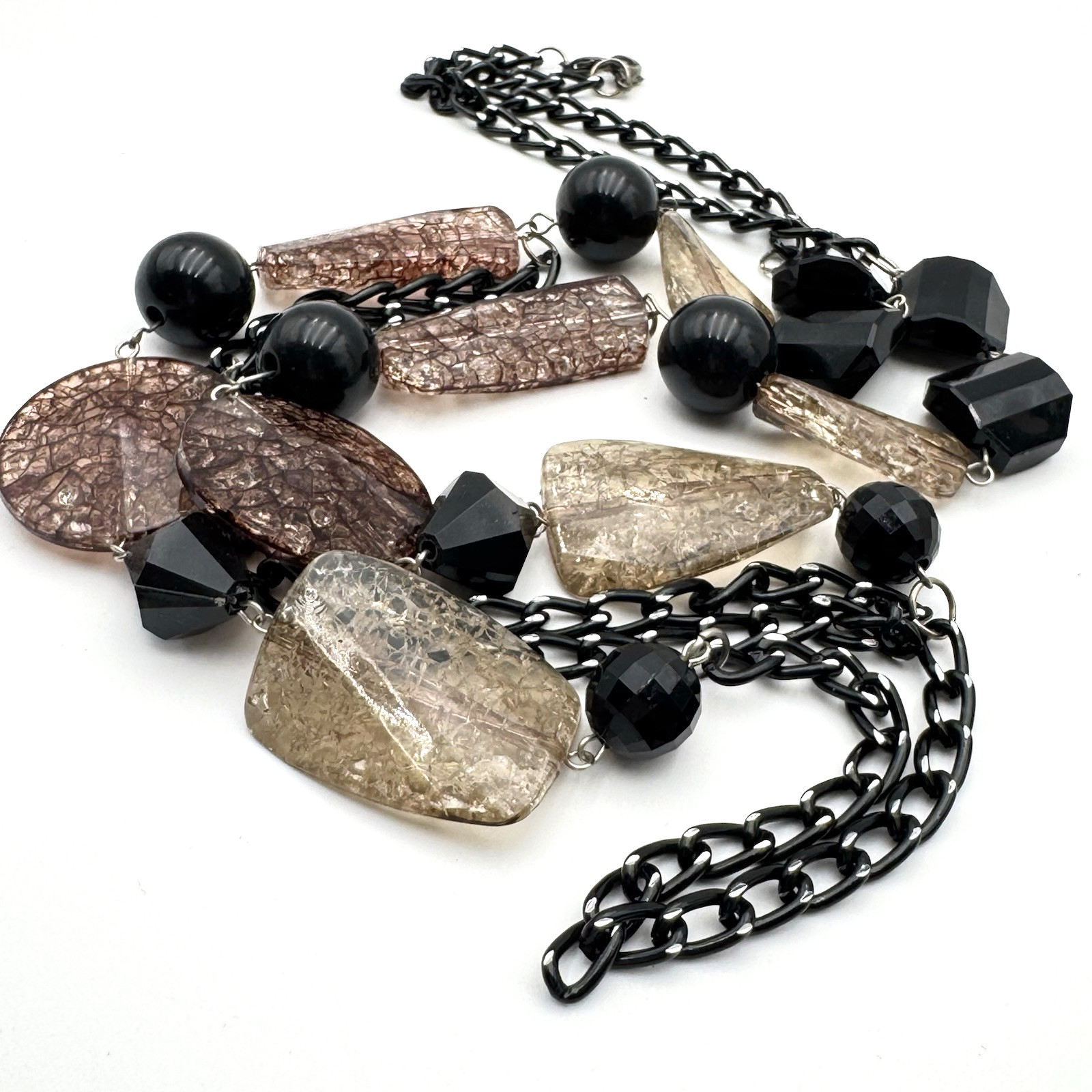Chunky Multi Shape Layer Bead Statement Necklace … - image 1