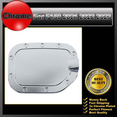 Fuel Filler Door Gas Tank Cap Cover Decor Trim Sticker for Ford F150 2021+Chrome