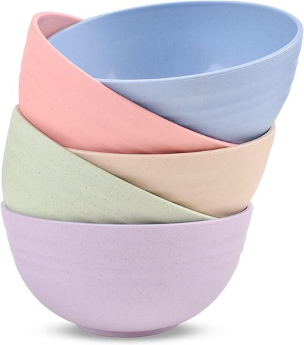 Cereal Bowls-Set of 5 Wheat Straw Fiber Bowls Unbreakable free shipping US - Imagen 2 de 10