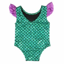 NWT Baby Girl Mermaid Shimmer Green Swimsuit Bathing Suit 0-6 Months