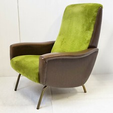 FAUTEUIL VINTAGE 1960 DLG MARCO ZANUSO VINYLE MARRON 60S 1960S ANNEES 60