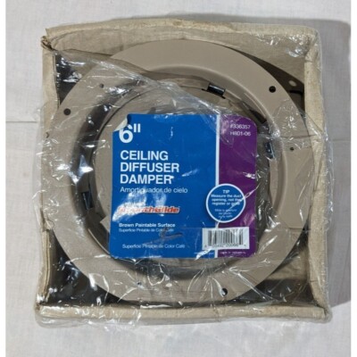 6'' TruAire Ceiling Diffuser Damper SmoothGlide Brown Paintable Surface