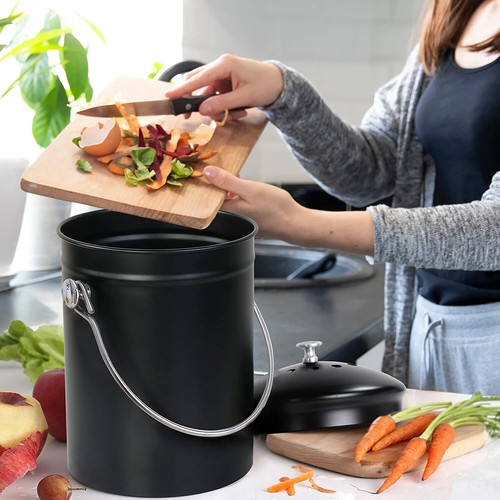 Compost Bin with Lid and 1.3 Gallon Compose Spare Charcoal Filter Utopia Kitchen - Afbeelding 13 van 62