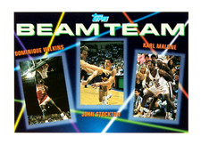 1992-93 Topps Beam Team Dominique Wilkens, John Stockton, Karl Malone #4 HOF