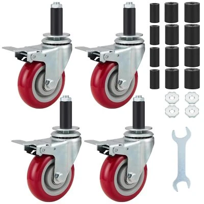 FINNHOMY 4 Inch Prep Table Caster Wheels Set of 4 Heavy duty Expanding Stem Casters Fi...