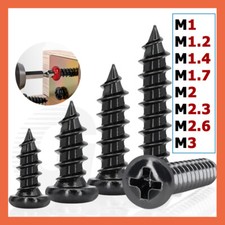 Blechschrauben Linsenkopf Linsenkopfschrauben Kreuzschlitz SCHWARZ M1 bis M3