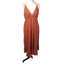 ASOS Fairy clay brick sleeveless strappy midi dress Sundress new US 10