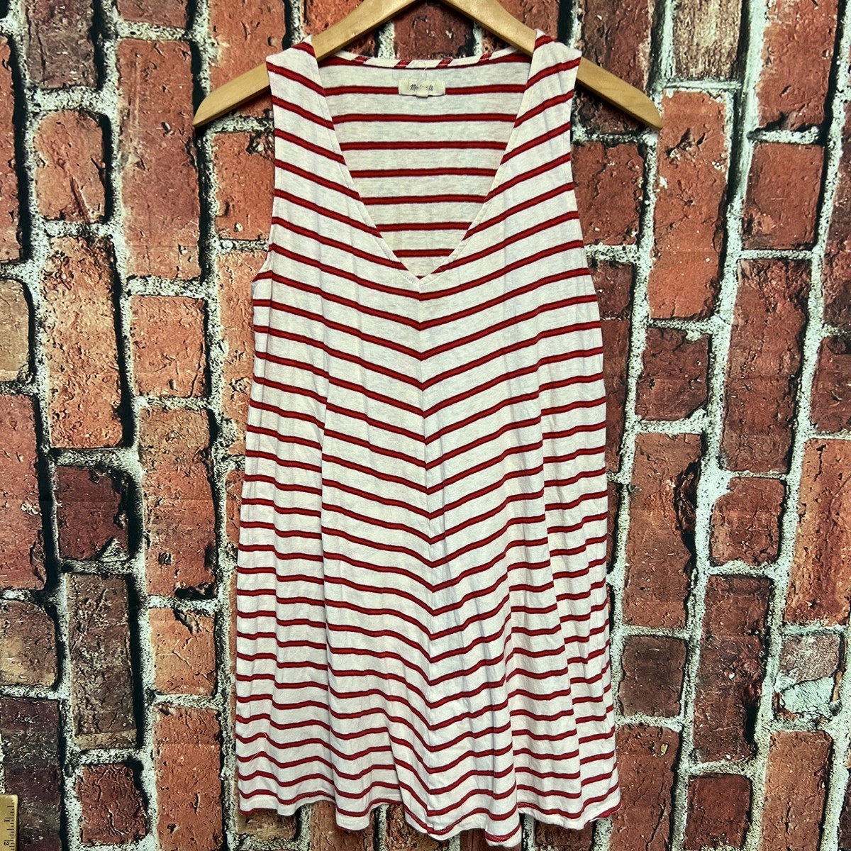 ladies sleeveless t shirt dress Madewell Womens Tank T-shirt Size S Striped Linen Cotton G6491 dress wedding sleeve boho long