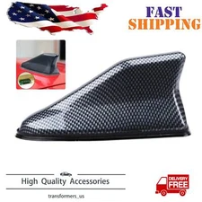 Carbon Fiber Car Roof Antenna Shark Fin Antenna Aerial AM/FM Signal Radio Aerial