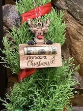 Christmas Money Holder Christmas Ornament Gift Laser Cut Engraved Made In USA