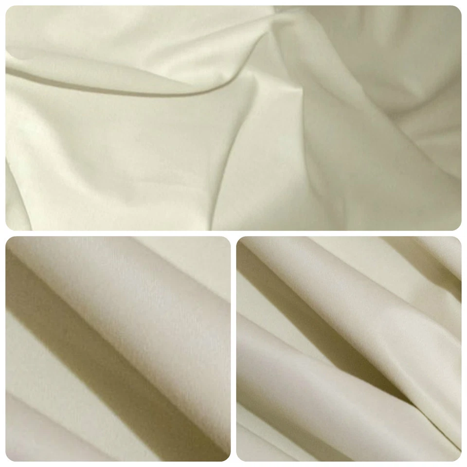 JOHN BELL Poly Cotton Twill Light Cream Curtain 140grm Lining Fabric EXTRA WIDE 274cm