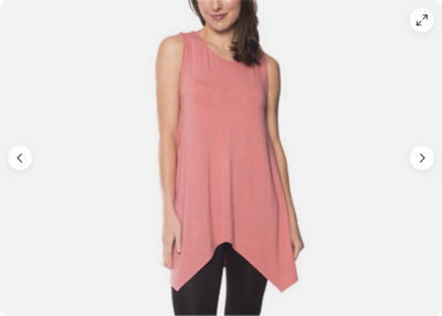 BEATRIX OST WOMENS SLEEVELESS SOFT JERSEY KNIT TUNIC TOP(ROSE SMALL)NWT
