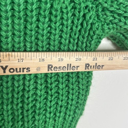 H&M ladies pullover cropped chunky knit vibrate green cozy sweater size small - Picture 8 of 11