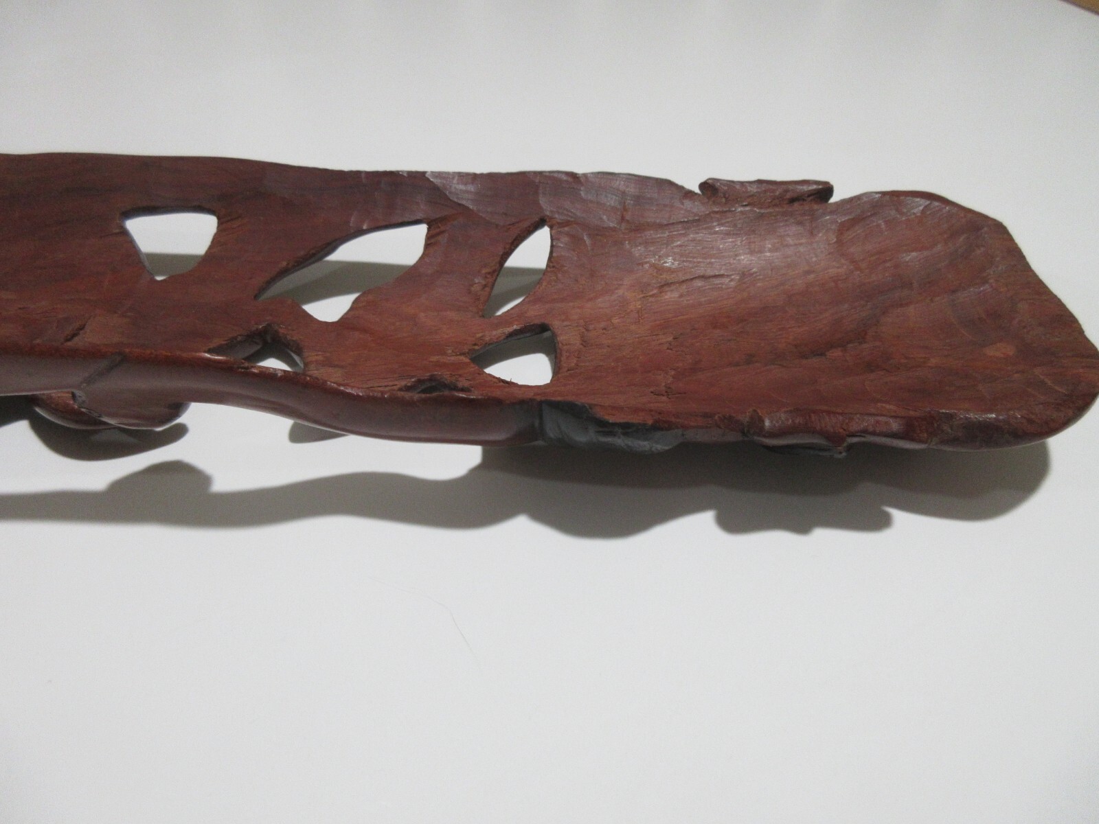 16" Hand Carved African Tribal Mask Ebony Wood Eagle Hunting Fish Snake Original